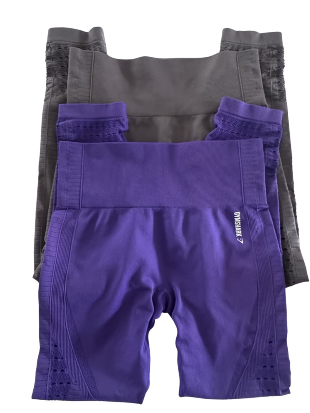 Gymshark Seamless Leggings Bundle Purple Gray 2 Pair  7/8 Yoga Activewear XS S